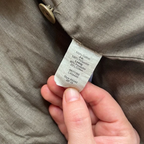 Madewell Quilted Drawstring Jacket Military Green Button Coat Size S-M - Picture 10 of 12